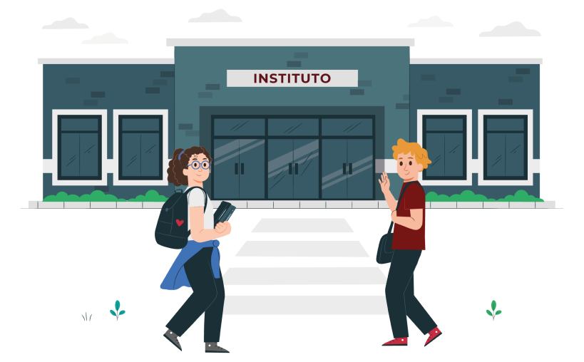 Personas yendo a estudiar